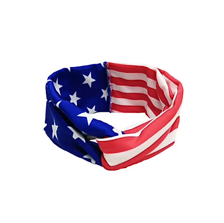 Girls American Flag Print Headbands