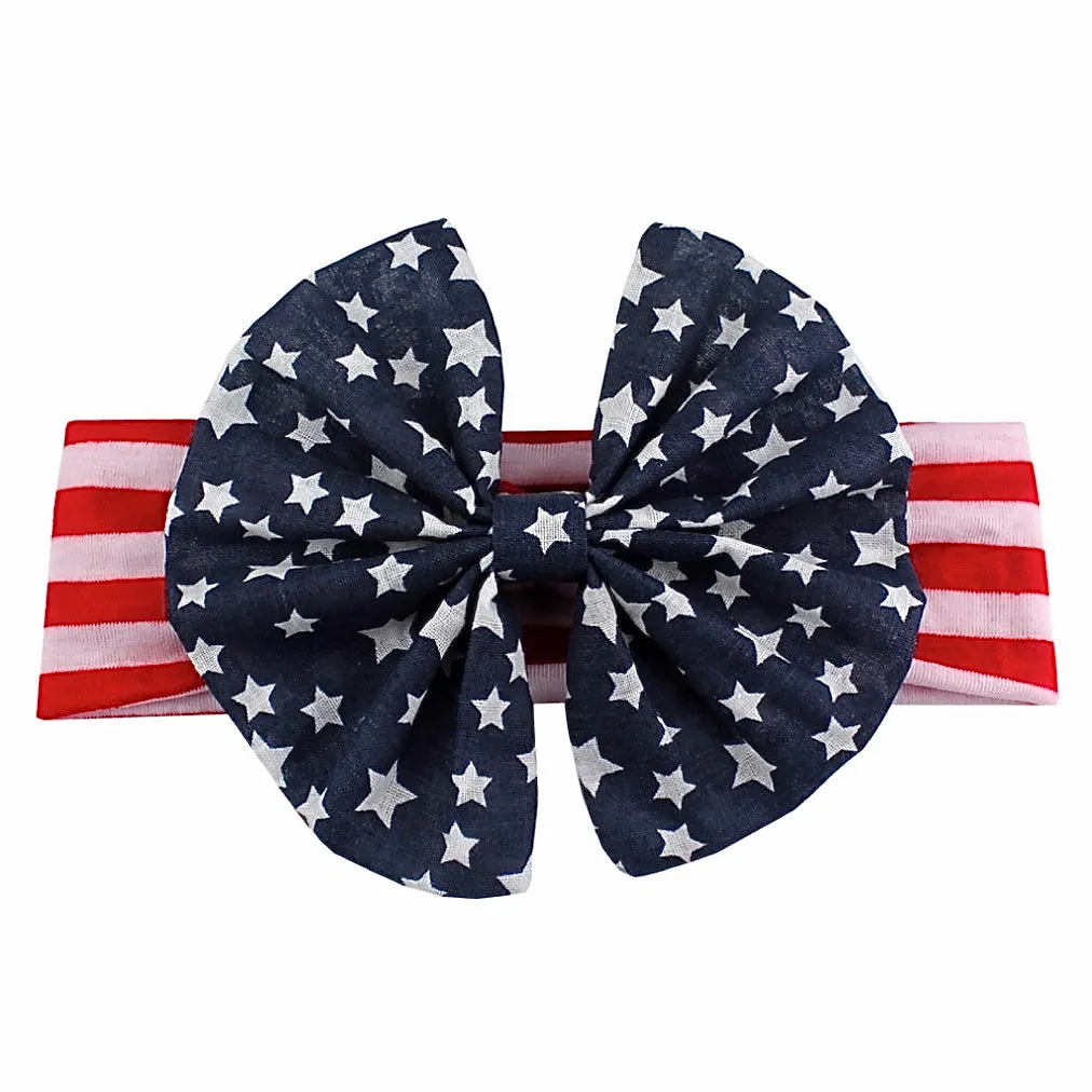 Girls American Flag Print Headbands