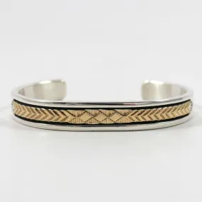 Gold on Silver Cuff