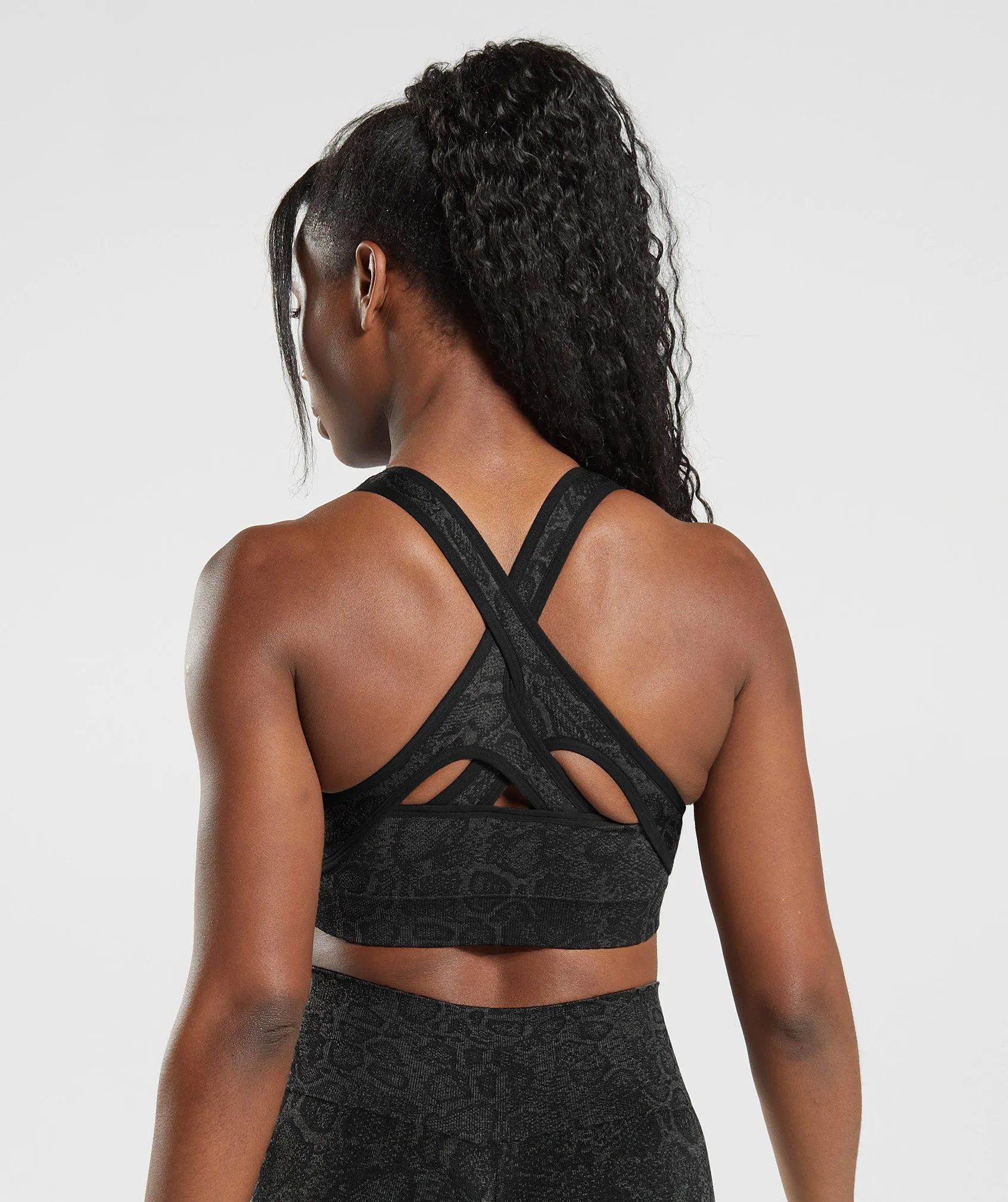 Gymshark Adapt Animal Seamless Sports Bra - Urban Grey/Black