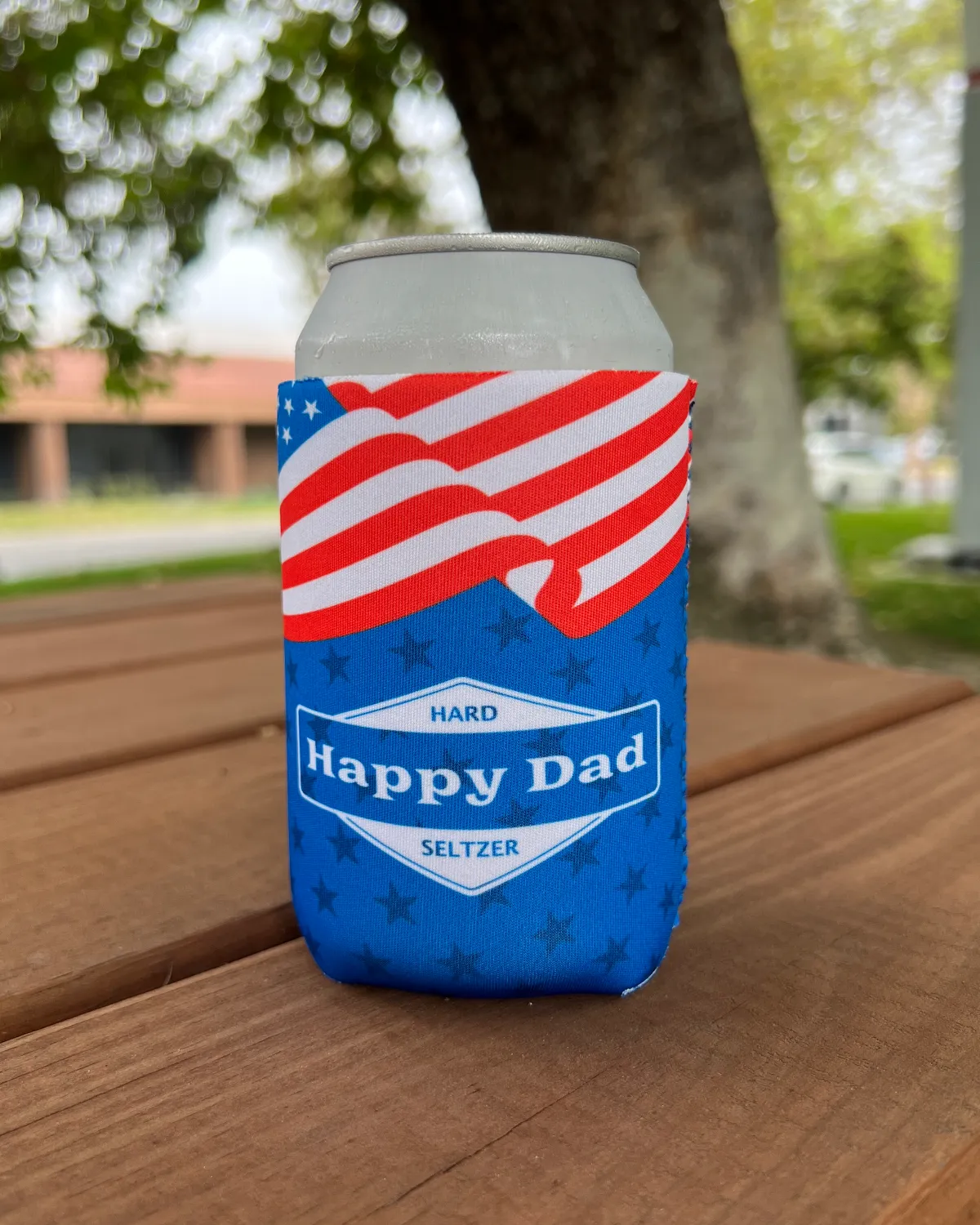 Happy Dad American Flag Koozie