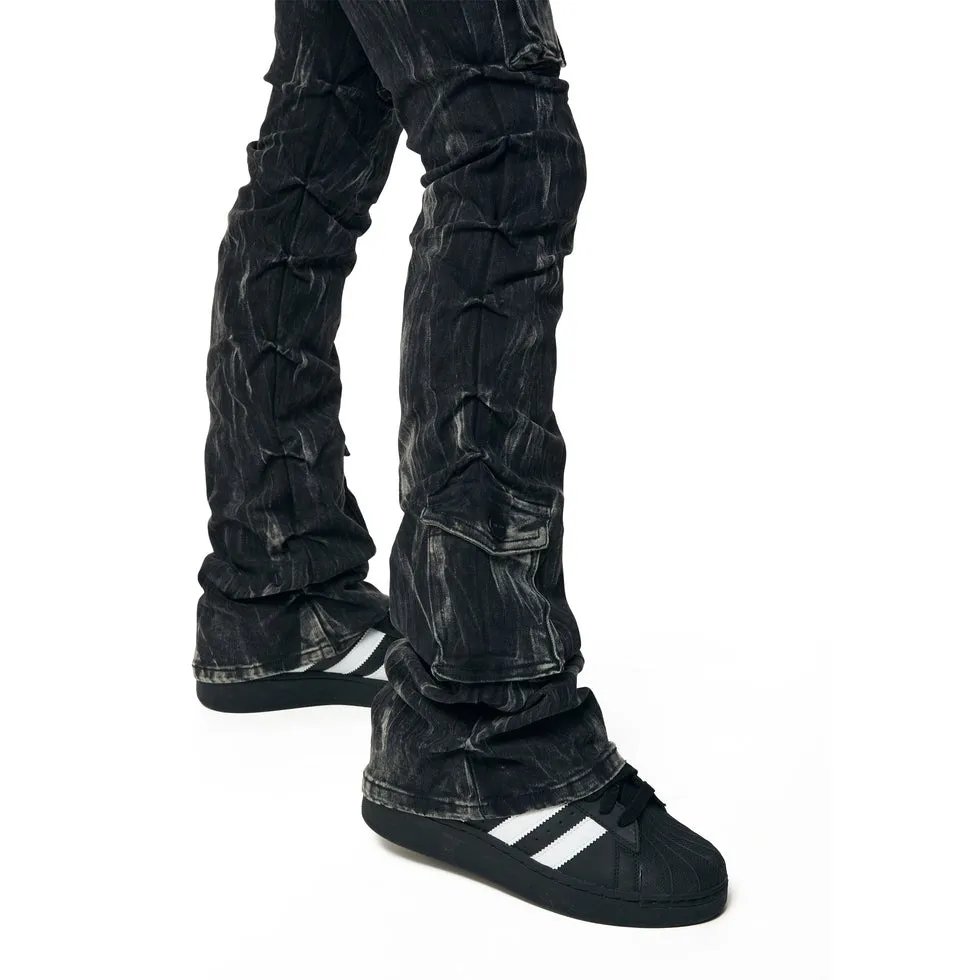 High Rise Utility Stack Pants - Black Matrix