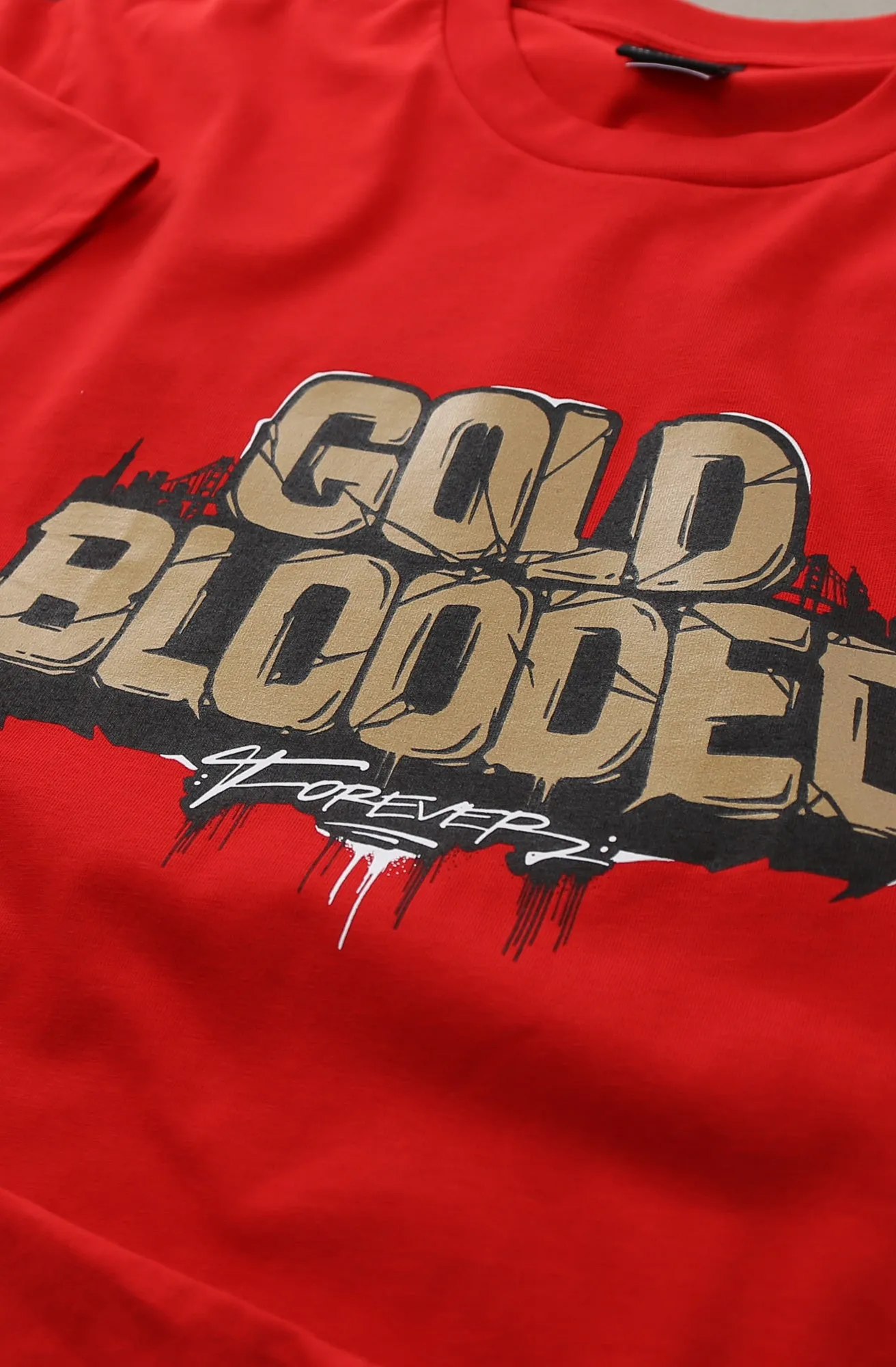 Illuminaries X Adapt :: Gold Blooded Forever (Men's Red Tee)