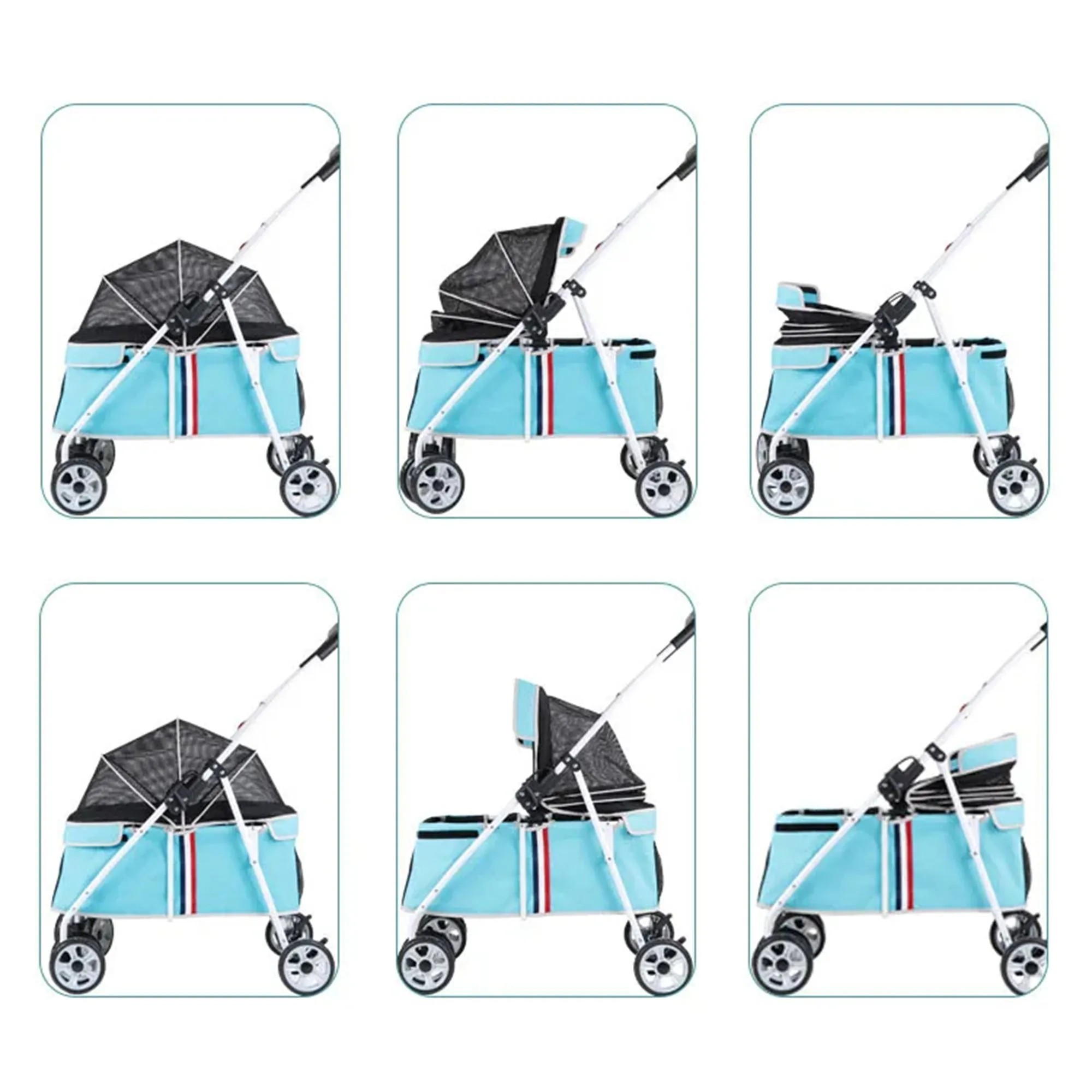 Luxury Fashion Pet Stroller Folds for Easy Storage