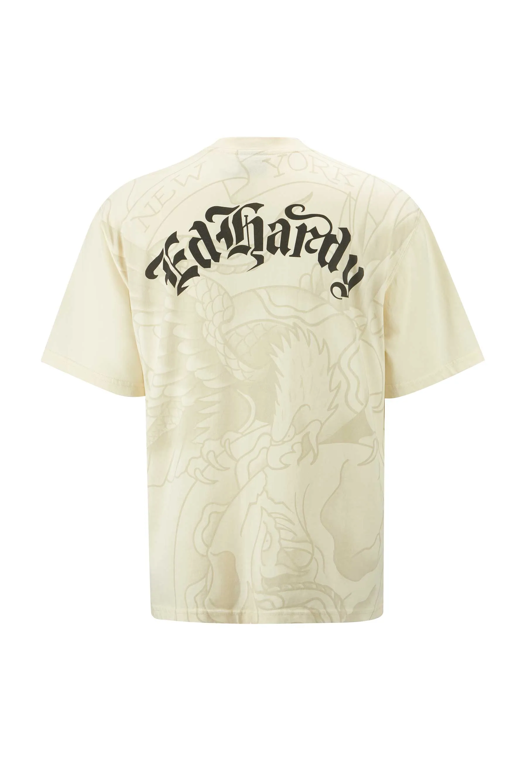 Mens Eagle & Snake Battle Tshirt - Beige