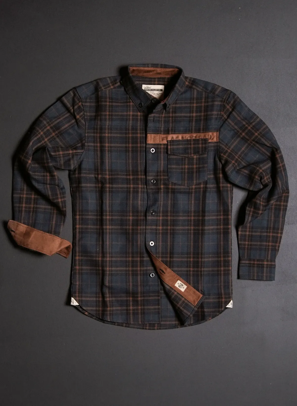 MEN'S NO HANDOUTS X FOREVER FLANNEL - NAVY