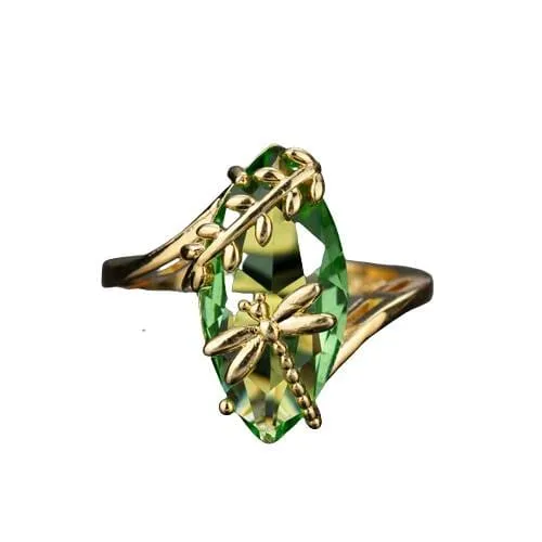 Nature Fashion Peridot Ring- 925 Sterling Silver