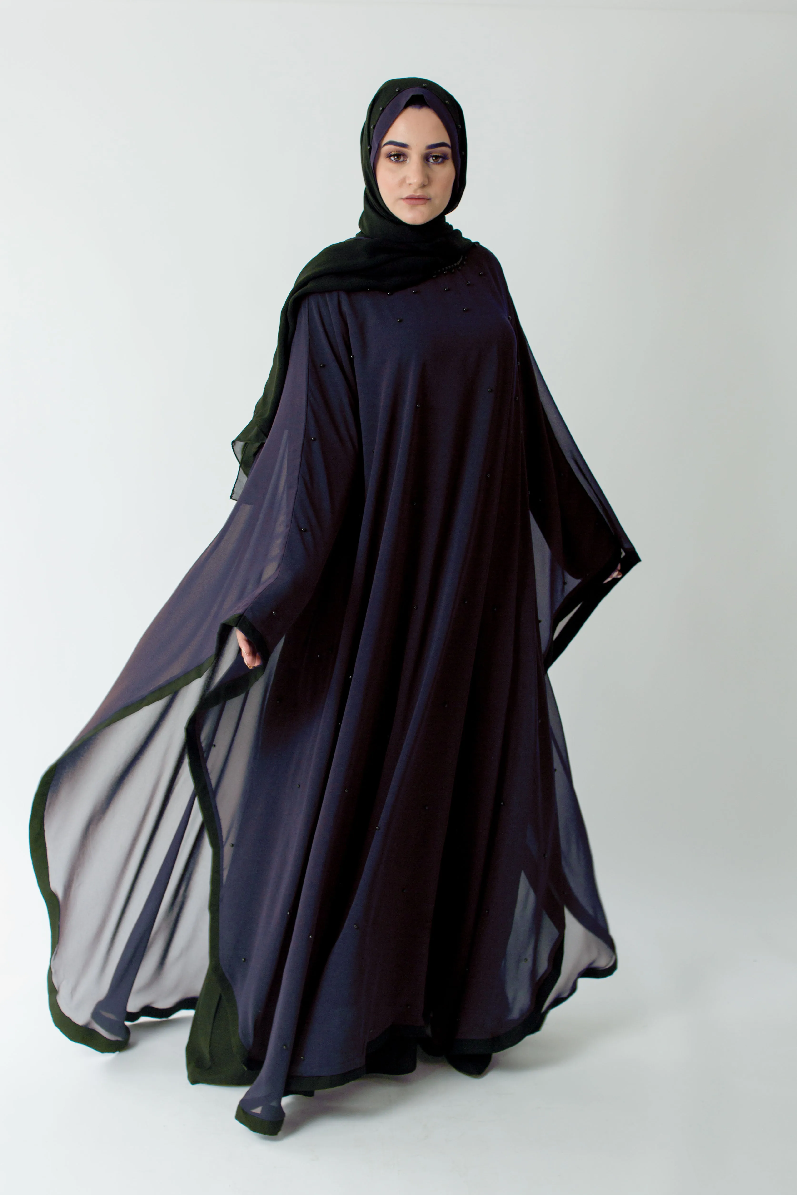 Navy Batwing Abaya