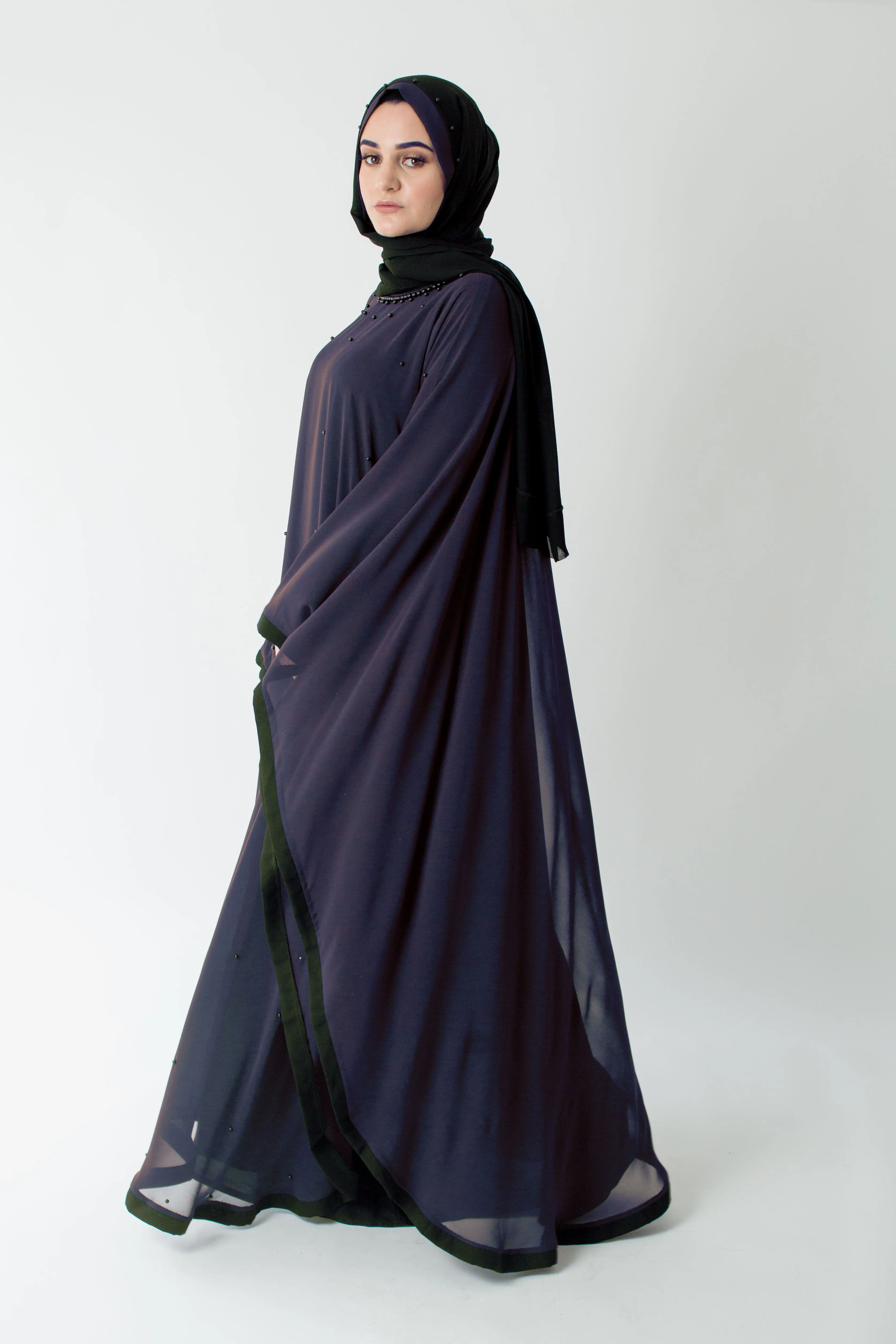 Navy Batwing Abaya