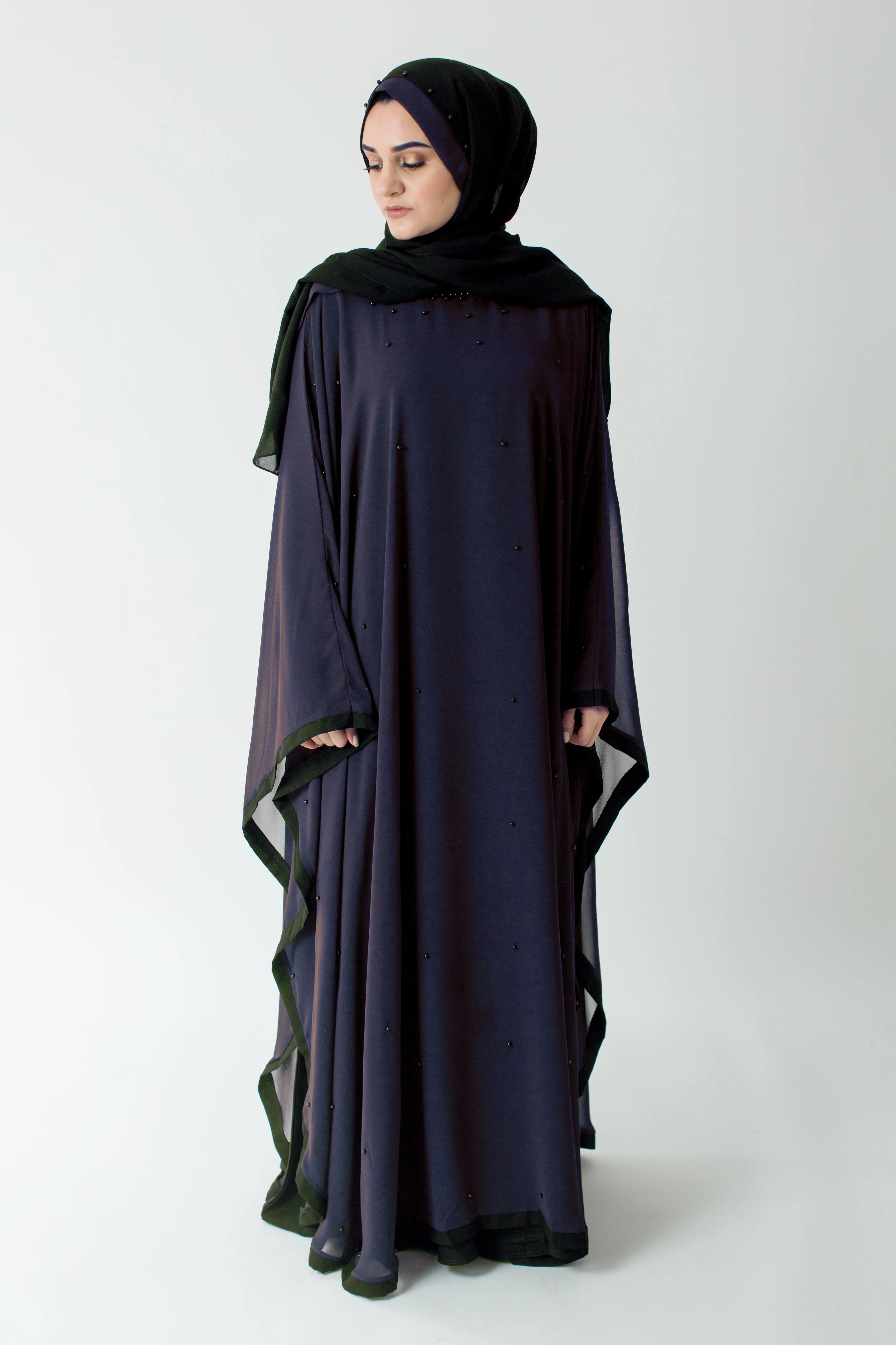 Navy Batwing Abaya