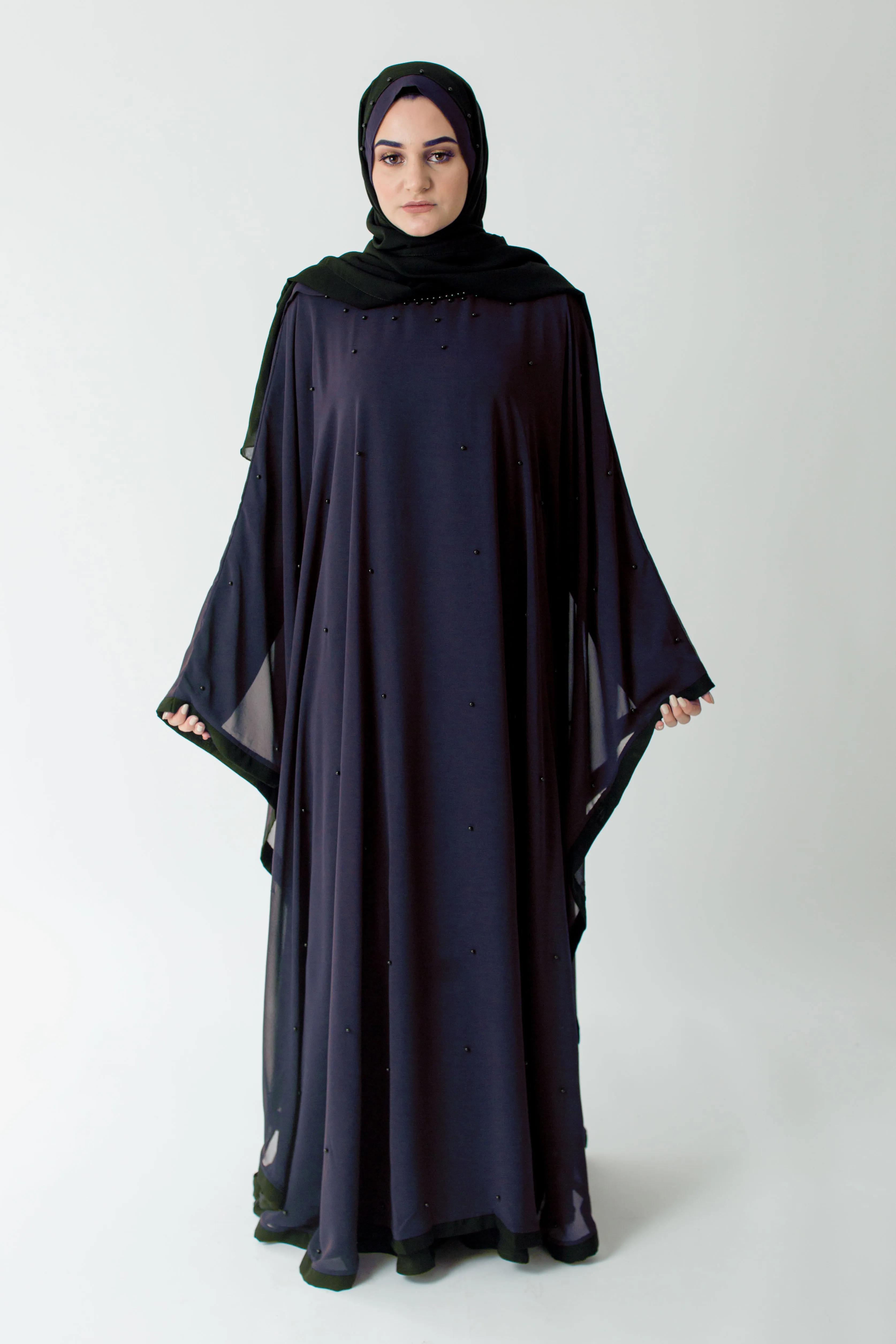 Navy Batwing Abaya