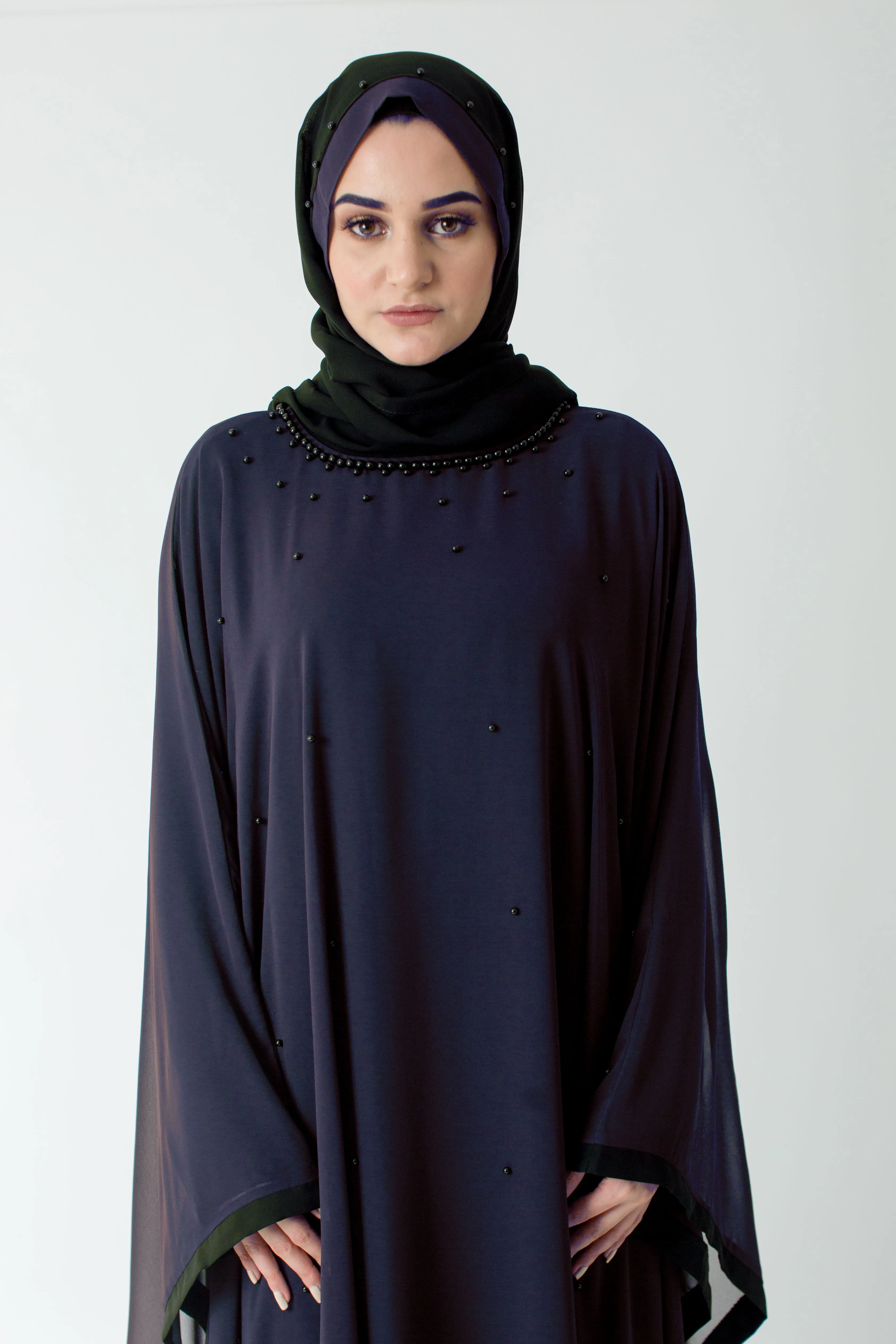 Navy Batwing Abaya