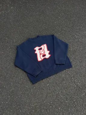 NAVY KNIT CREWNECK