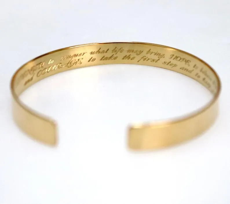 Old English Initials Engraved Gold Bracelet