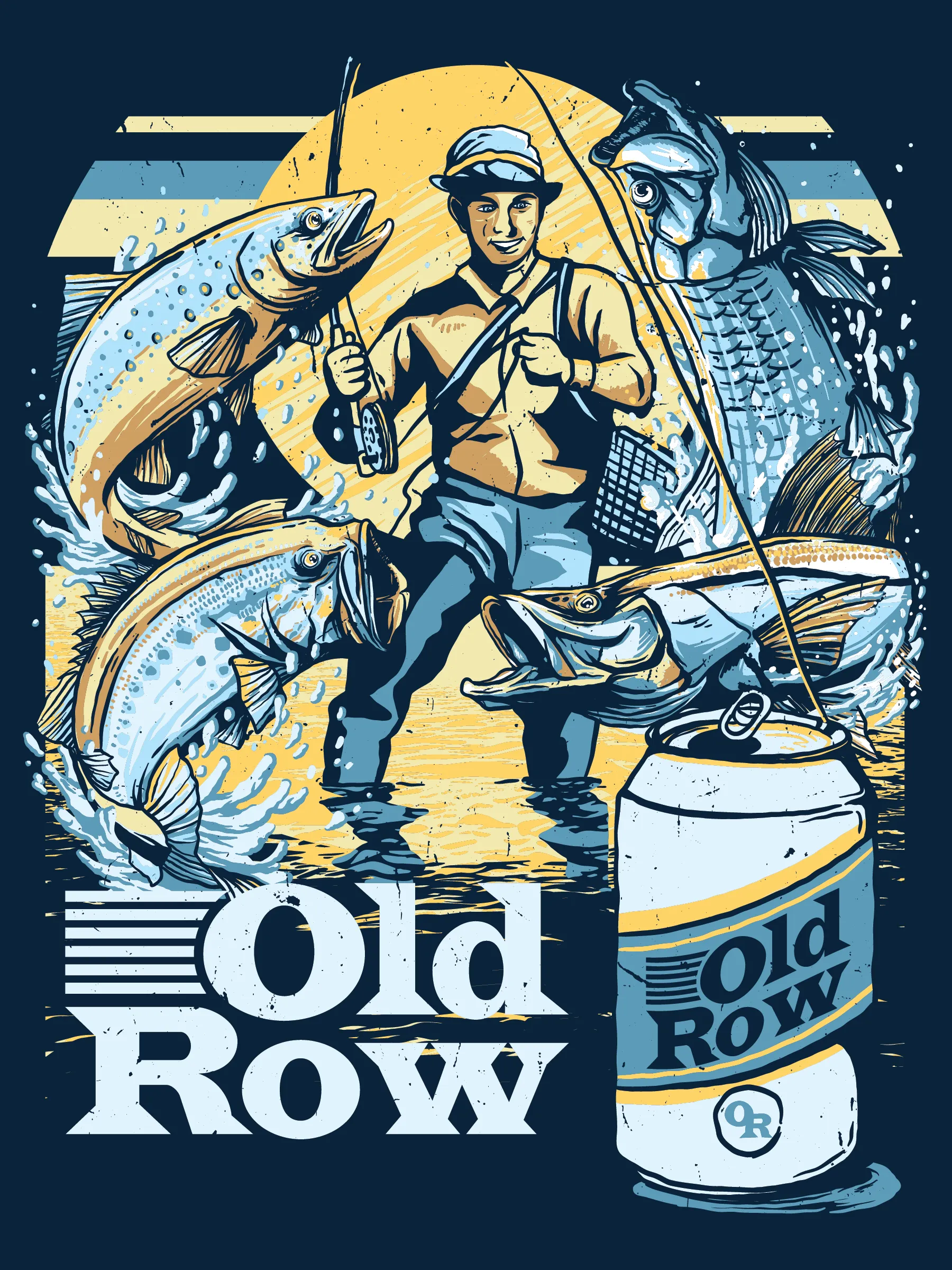 Old Row Vintage Fishing Pocket Tee