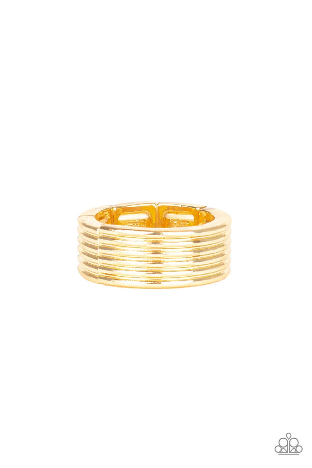 Paparazzi Accessories  - A Mans Man #R725 - Gold Urban Ring