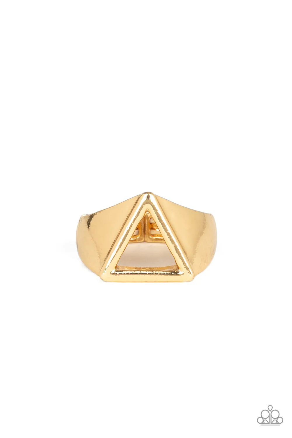 Paparazzi Accessories - Trident #R726 - Gold Urban/Men Ring