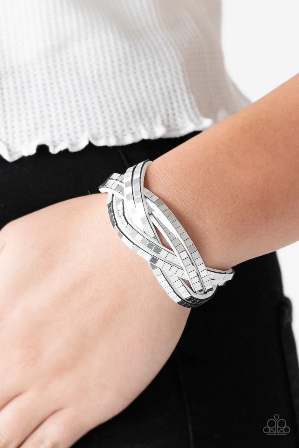 Paparazzi Looking For Trouble White Urban Wrap Bracelet