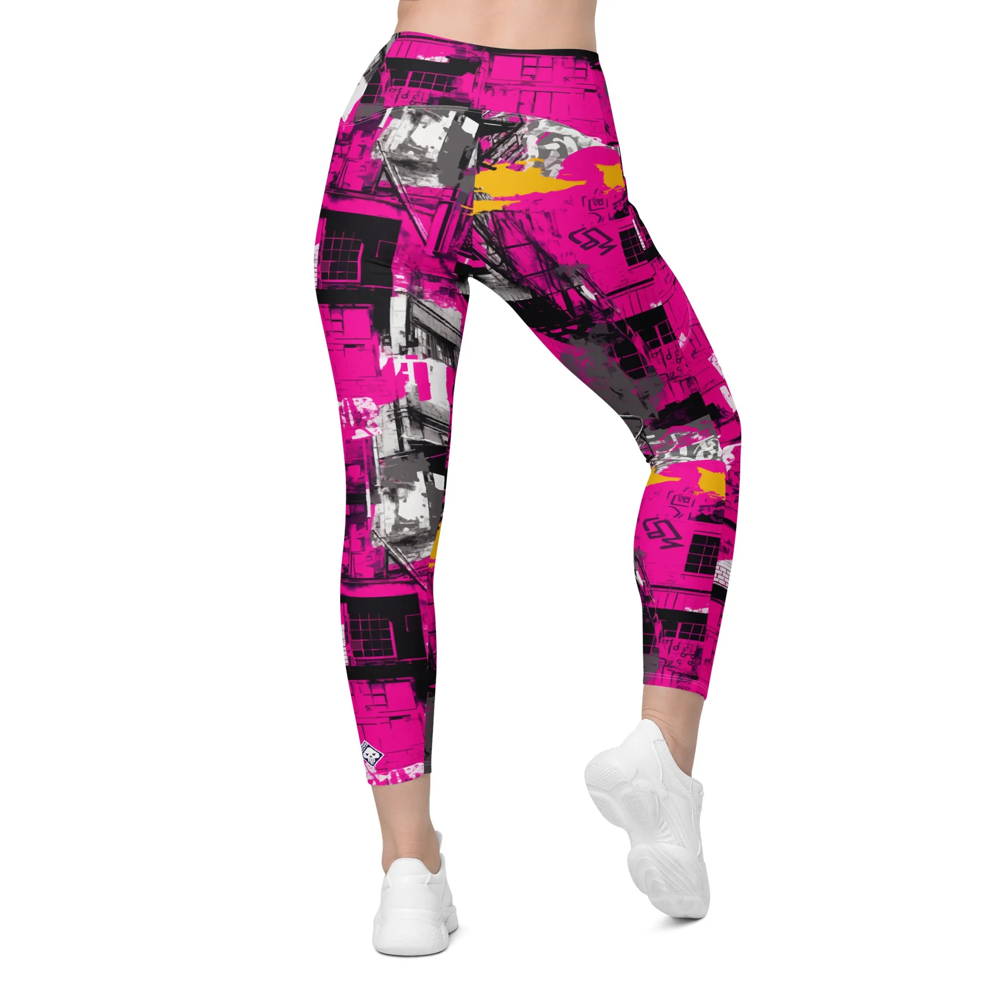 Streetwise Strides: Women's Running Leggings with Pockets - Urban Decay 002