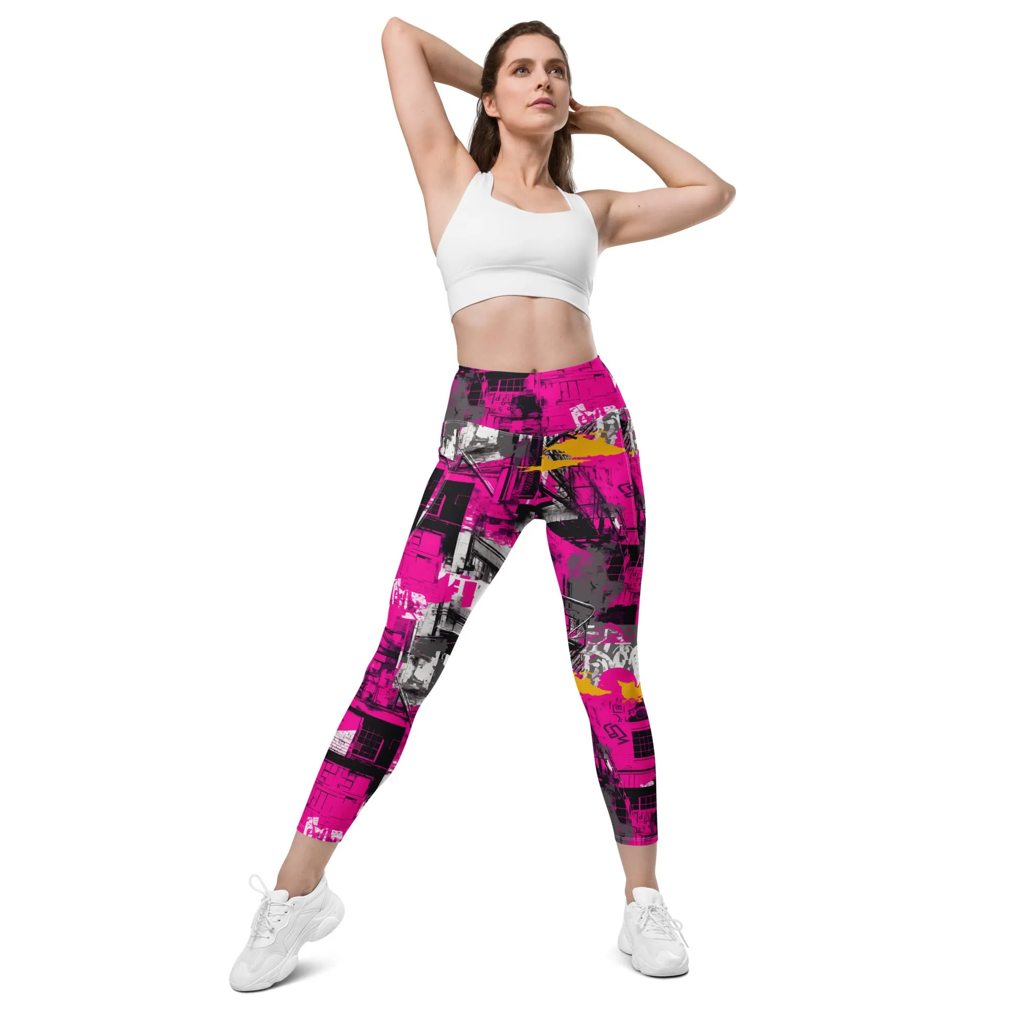 Streetwise Strides: Women's Running Leggings with Pockets - Urban Decay 002