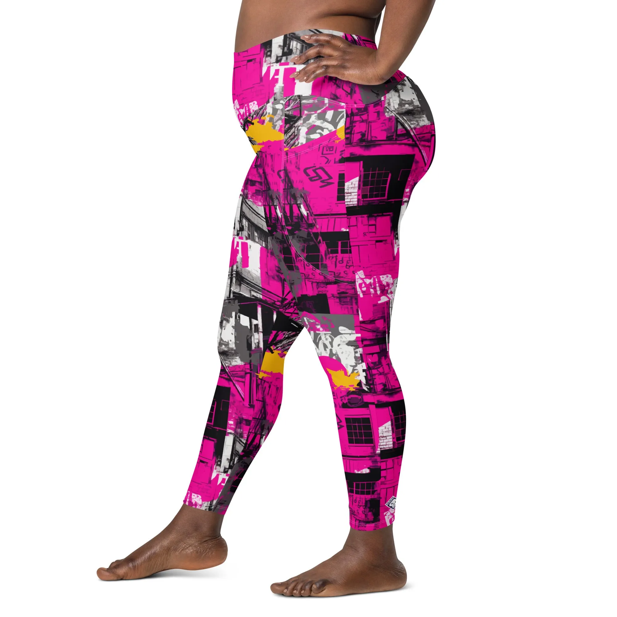 Streetwise Strides: Women's Running Leggings with Pockets - Urban Decay 002