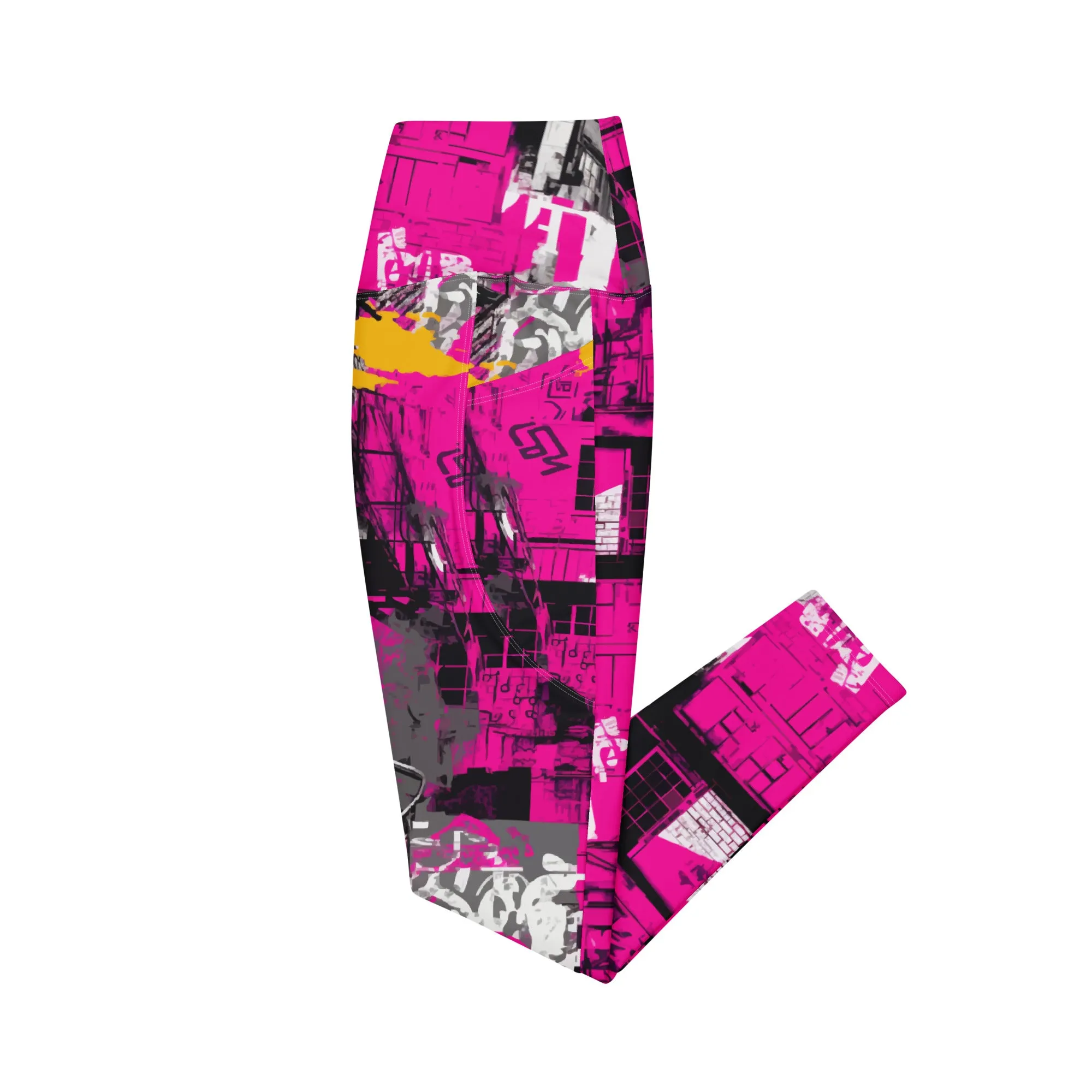 Streetwise Strides: Women's Running Leggings with Pockets - Urban Decay 002