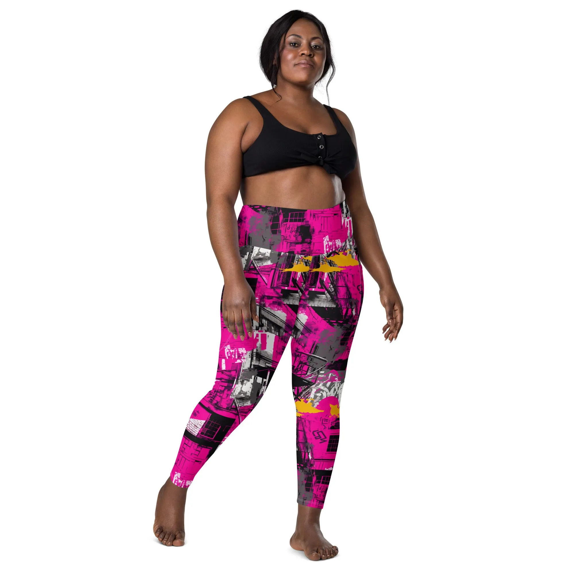 Streetwise Strides: Women's Running Leggings with Pockets - Urban Decay 002