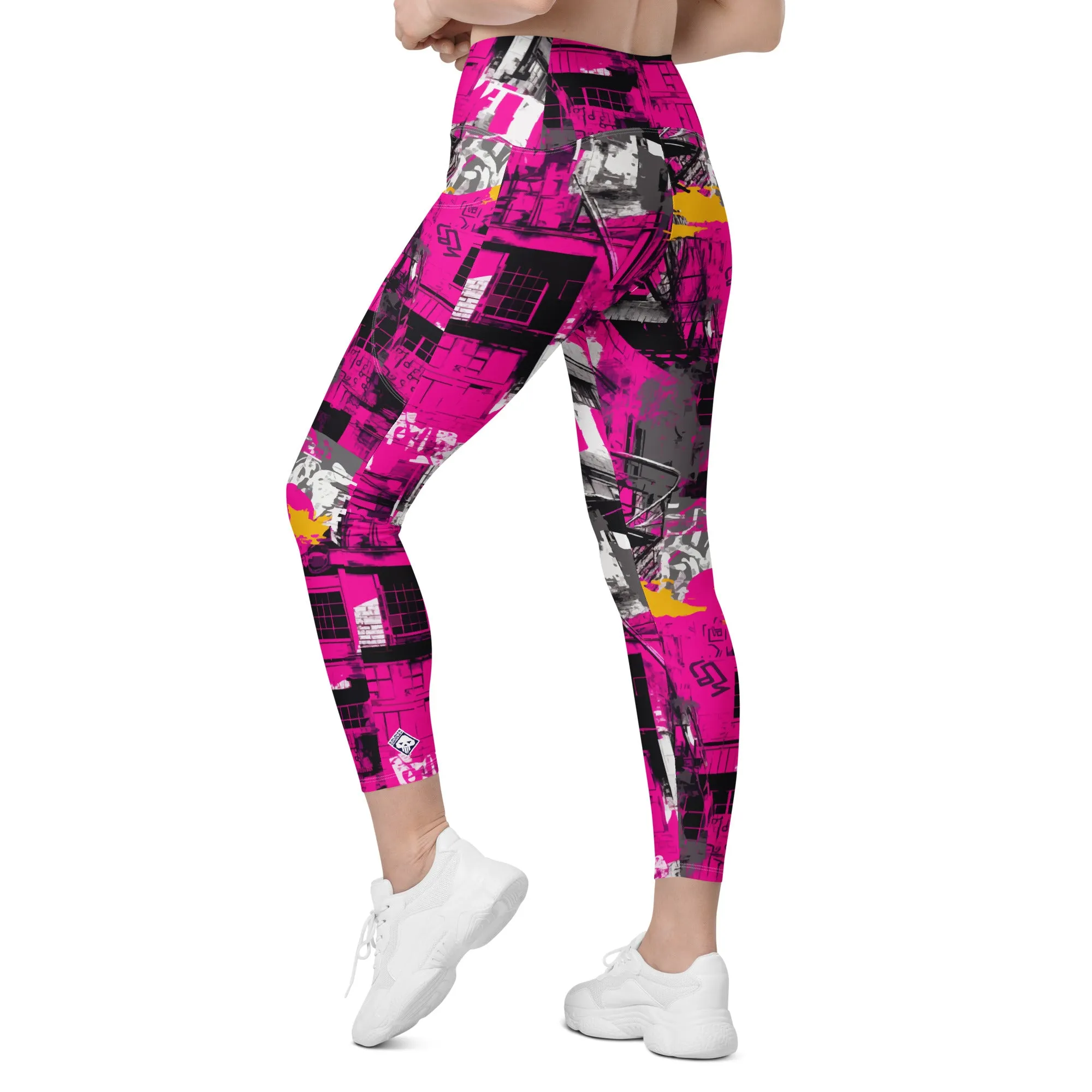 Streetwise Strides: Women's Running Leggings with Pockets - Urban Decay 002