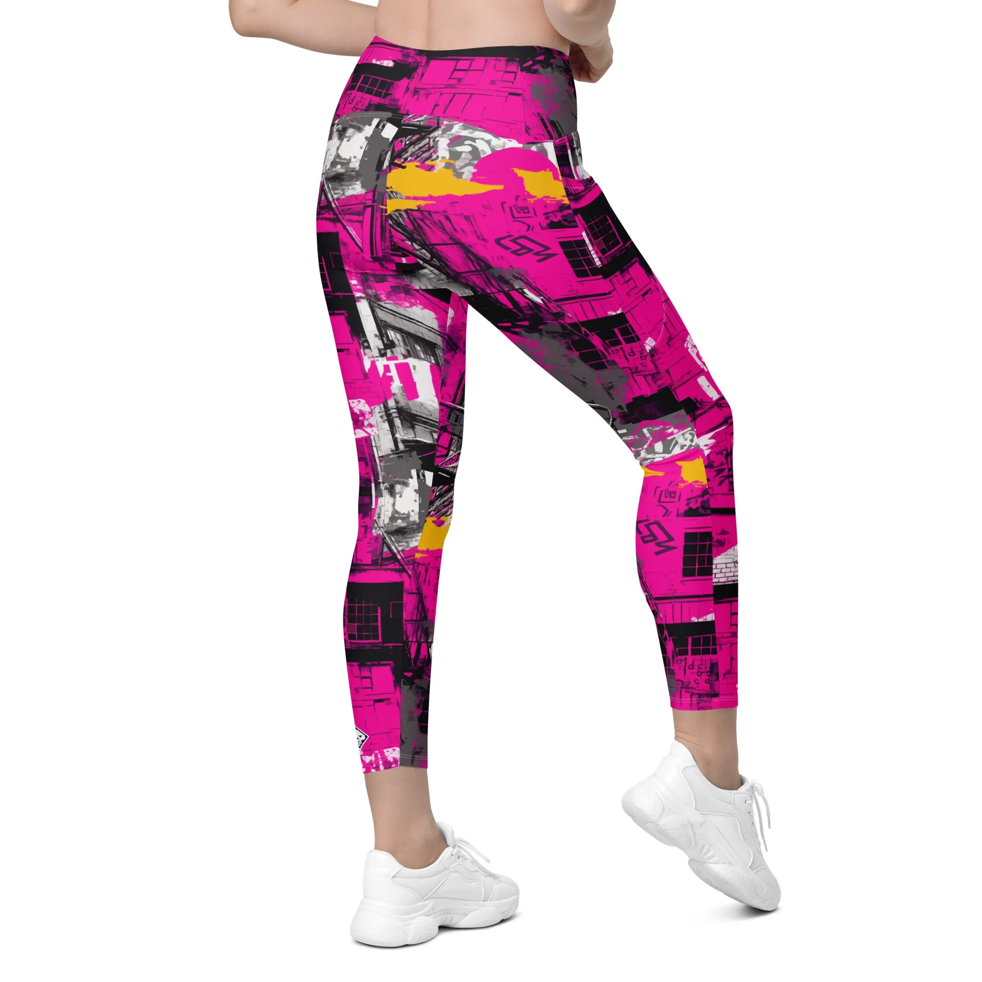 Streetwise Strides: Women's Running Leggings with Pockets - Urban Decay 002