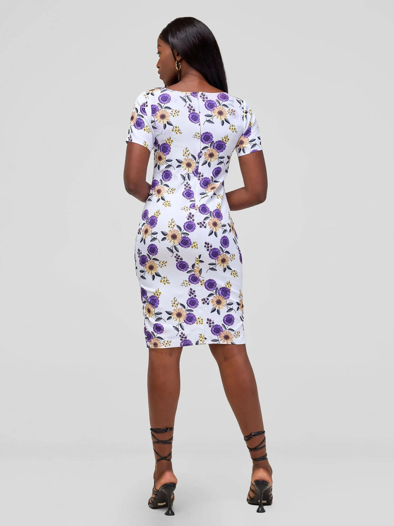 Timyt Urban Wear Floral Office Dress - Blue Floral