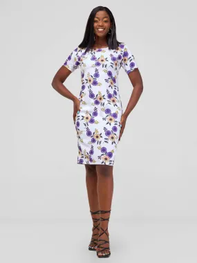 Timyt Urban Wear Floral Office Dress - Blue Floral