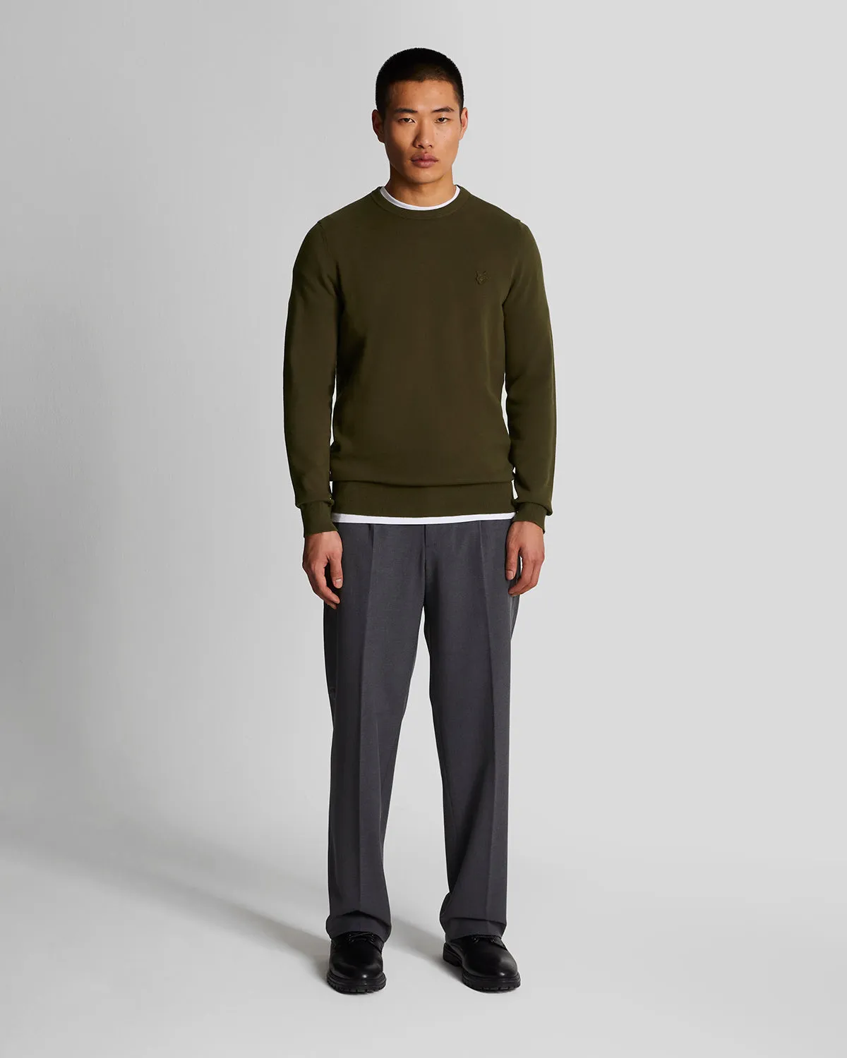 Tonal Eagle Cotton Crew Neck Jumper