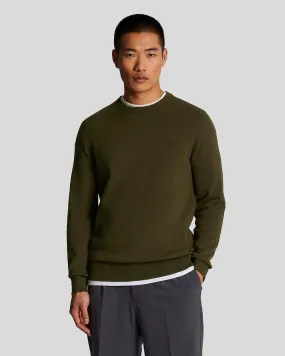 Tonal Eagle Cotton Crew Neck Jumper