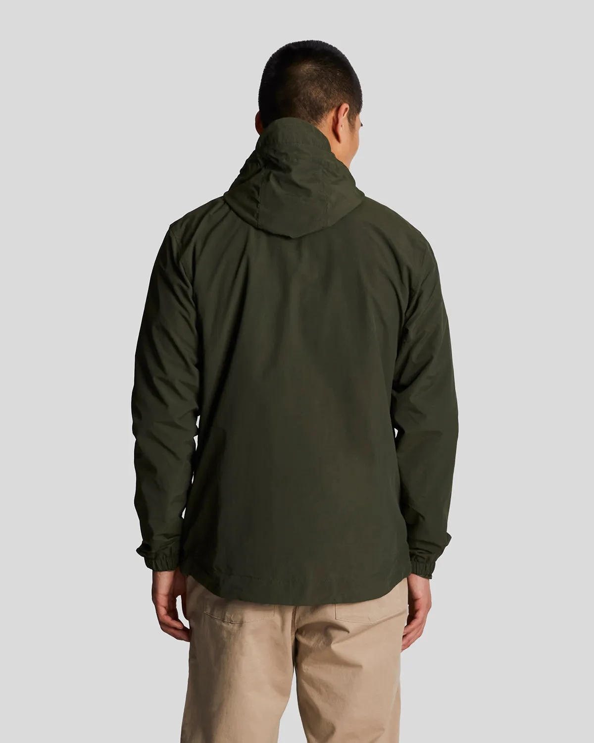 Tonal Eagle Zip Through Hooded Jacket