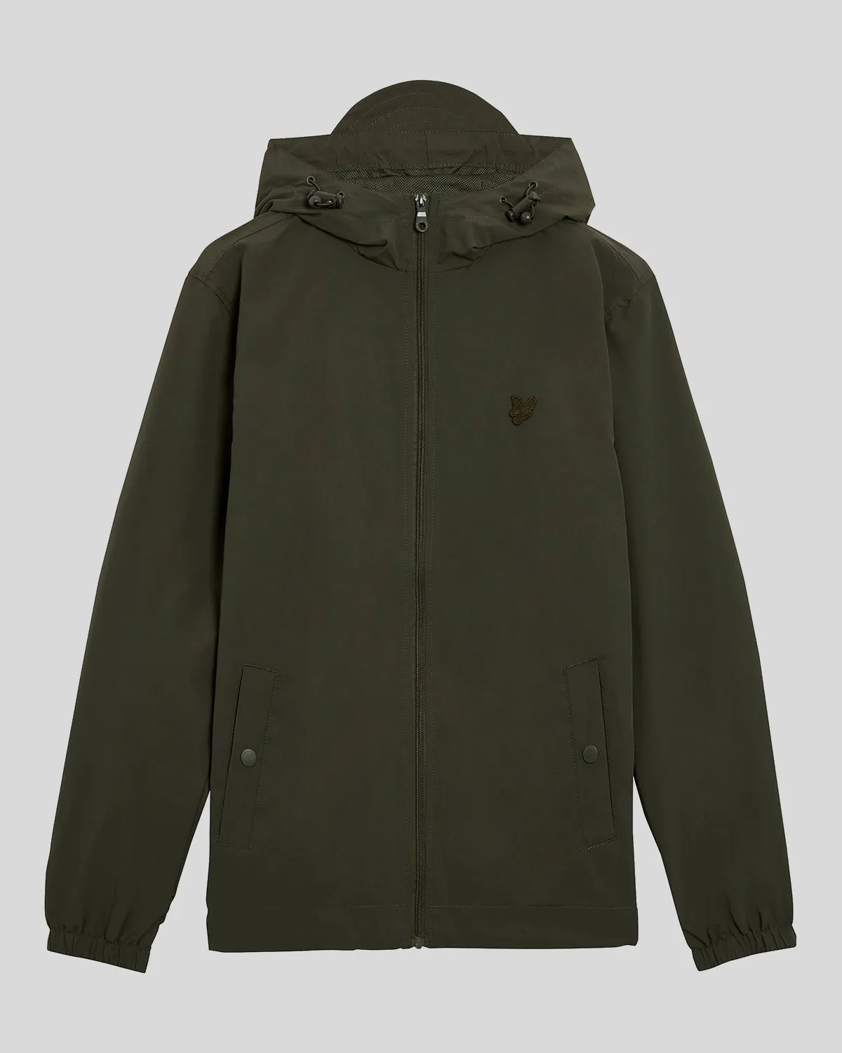 Tonal Eagle Zip Through Hooded Jacket