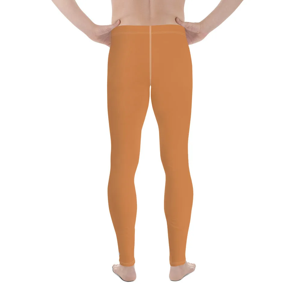 Urban Chic: Solid Color Workout Leggings for Him - Raw Sienna