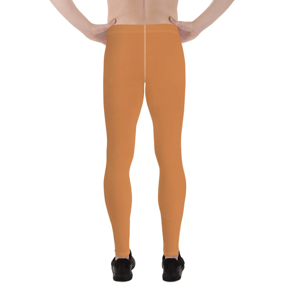 Urban Chic: Solid Color Workout Leggings for Him - Raw Sienna