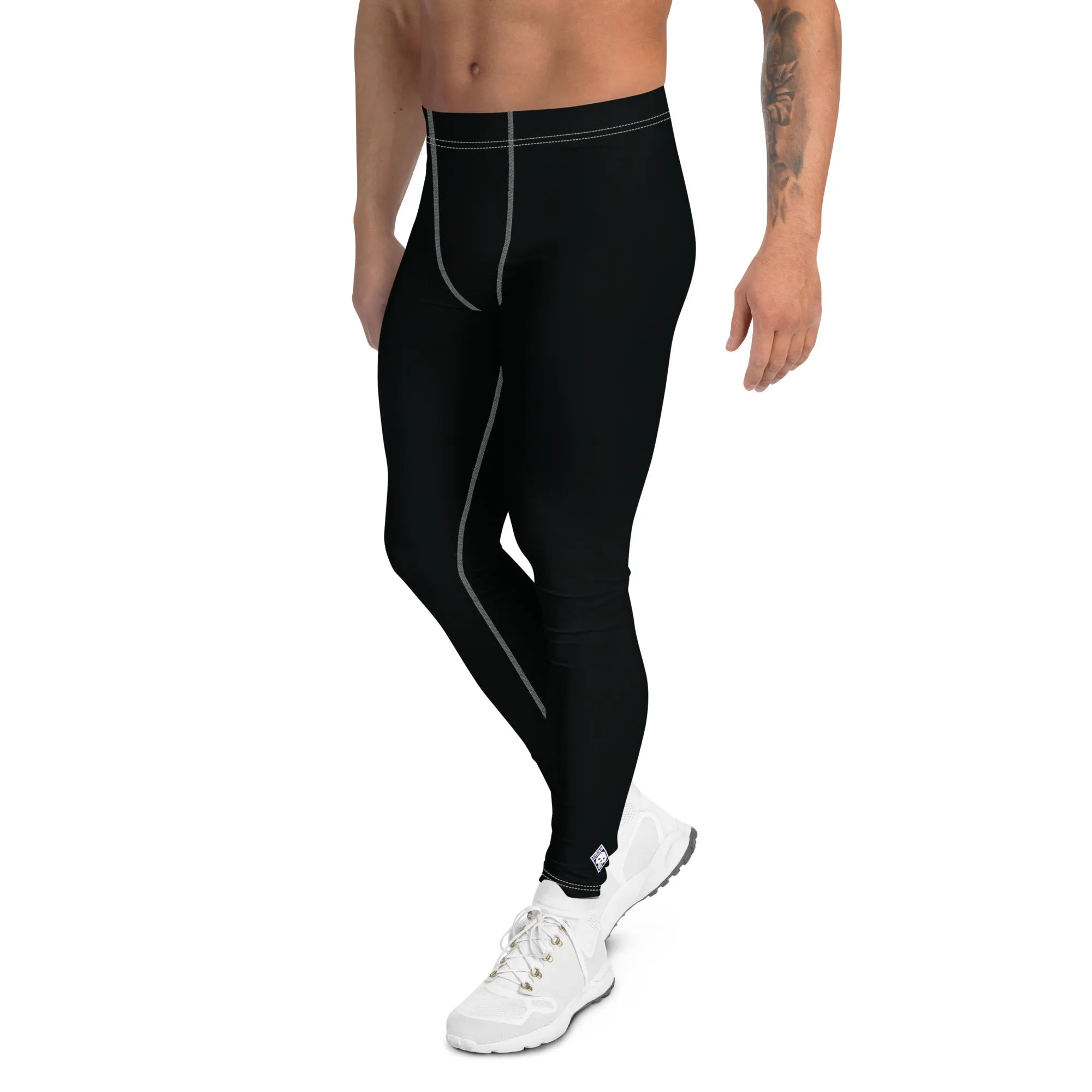 Urban Essentials: Solid Color Yoga Pants Leggings for Him - Noir