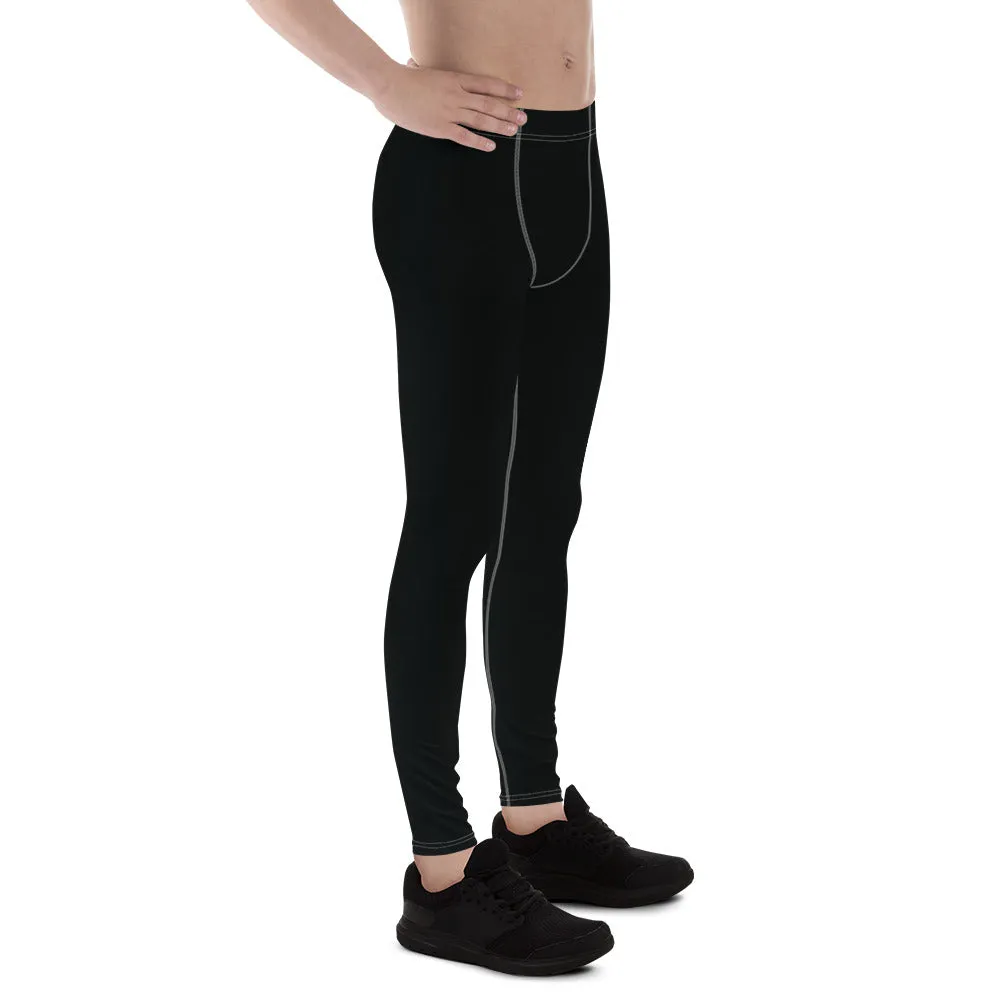 Urban Essentials: Solid Color Yoga Pants Leggings for Him - Noir