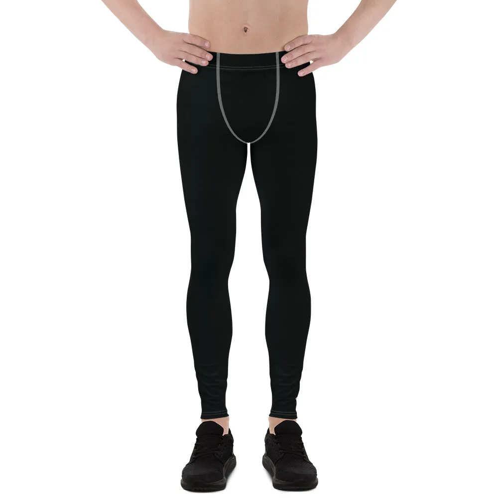 Urban Essentials: Solid Color Yoga Pants Leggings for Him - Noir