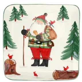 VIETRI Old St. Nick Square Platter with Hiker