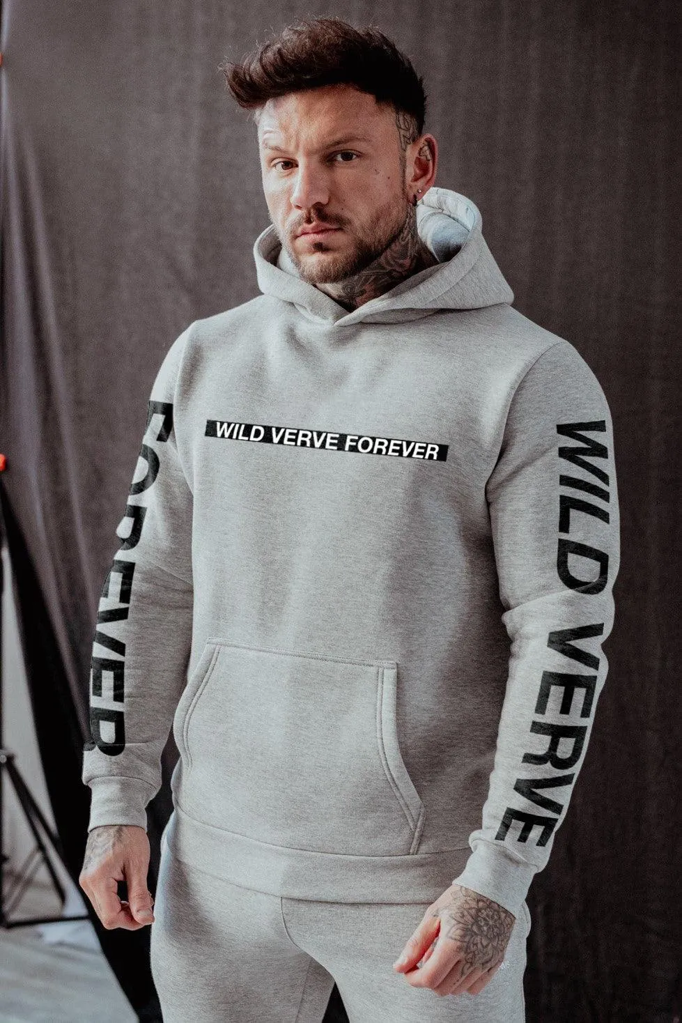 WILD VERVE FOREVER OVERSIZED HOODIE (GREY MELANGE)