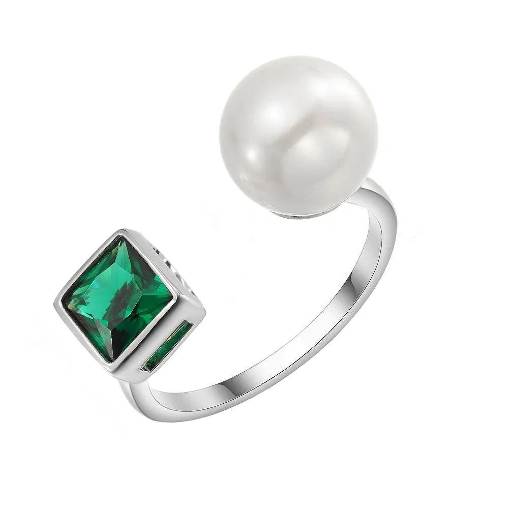 Women's Fashion Adjustable Open Pearl Ring