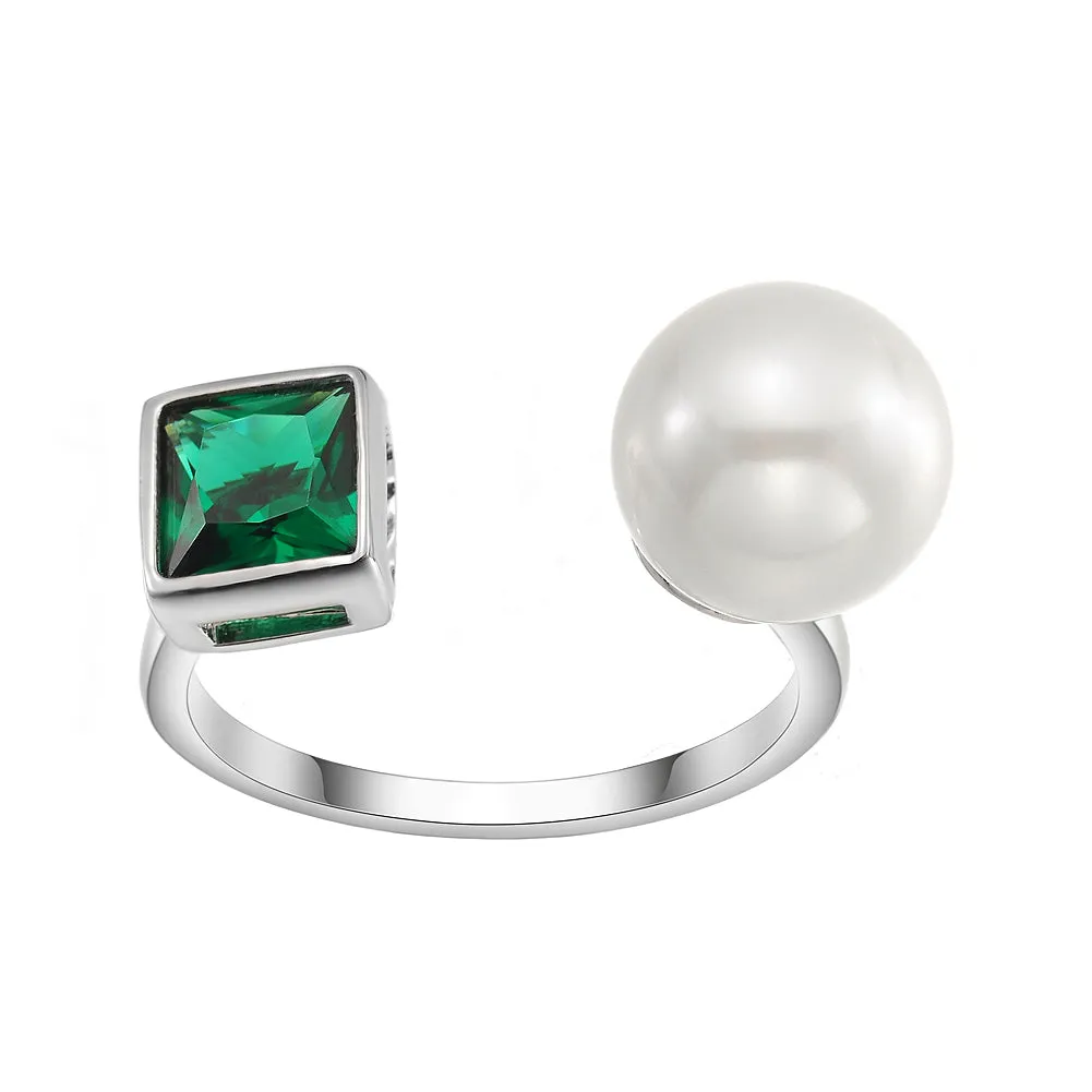 Women's Fashion Adjustable Open Pearl Ring