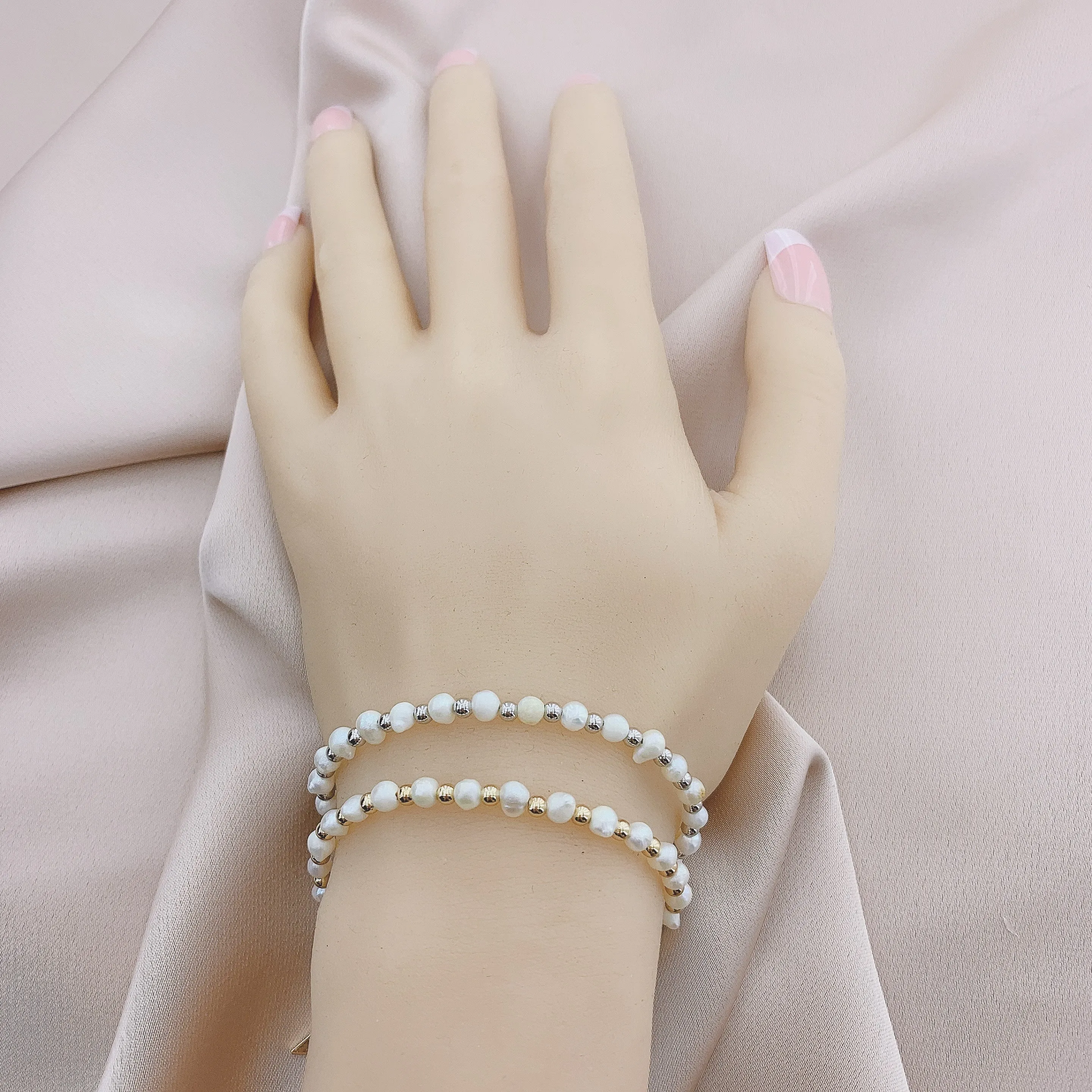 Women's Fashion Beads Pearl Stretch Bracelet