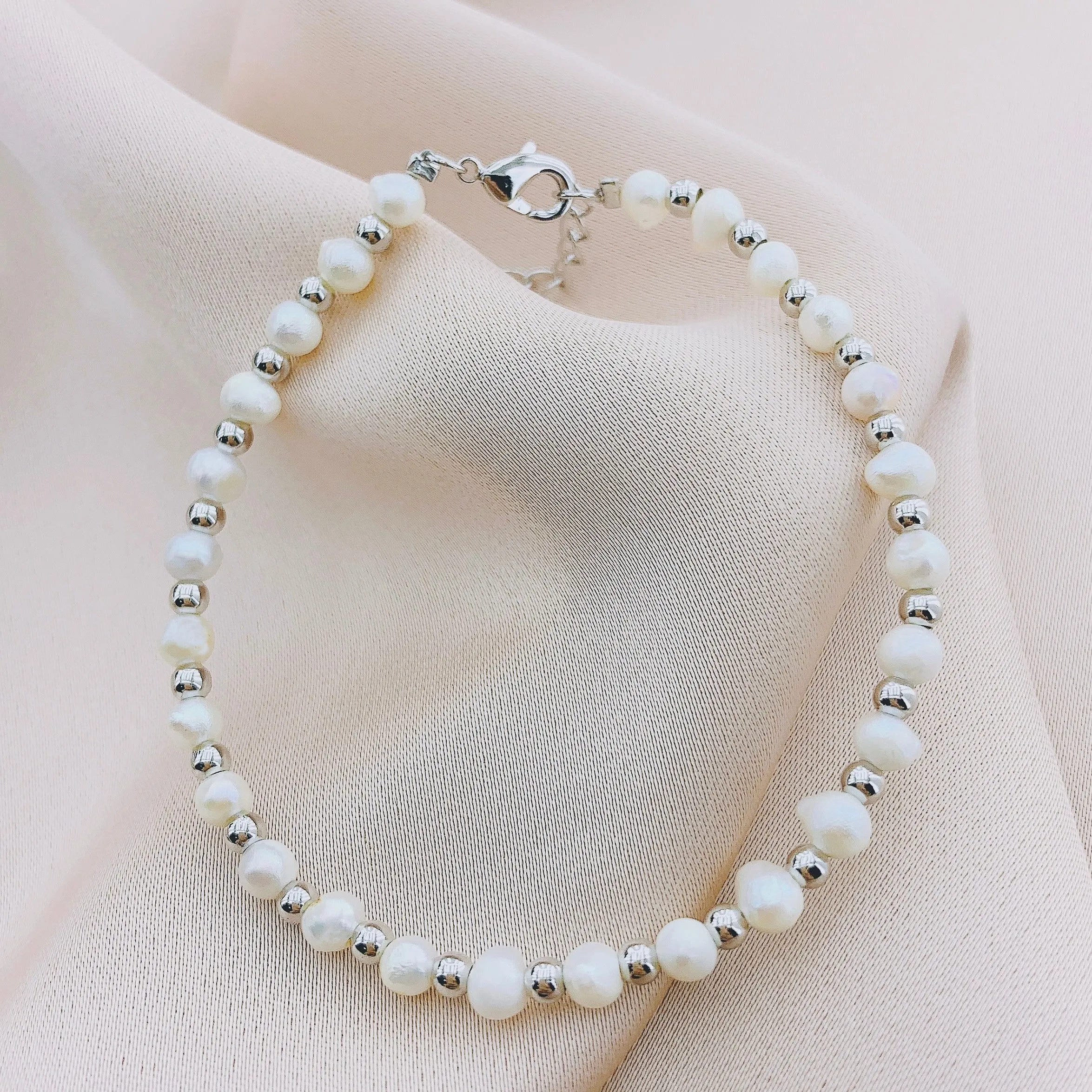 Women's Fashion Beads Pearl Stretch Bracelet