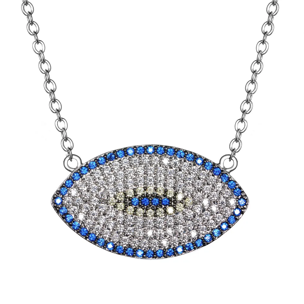 Women's Fashion CZ Evil eye Pendant Necklace