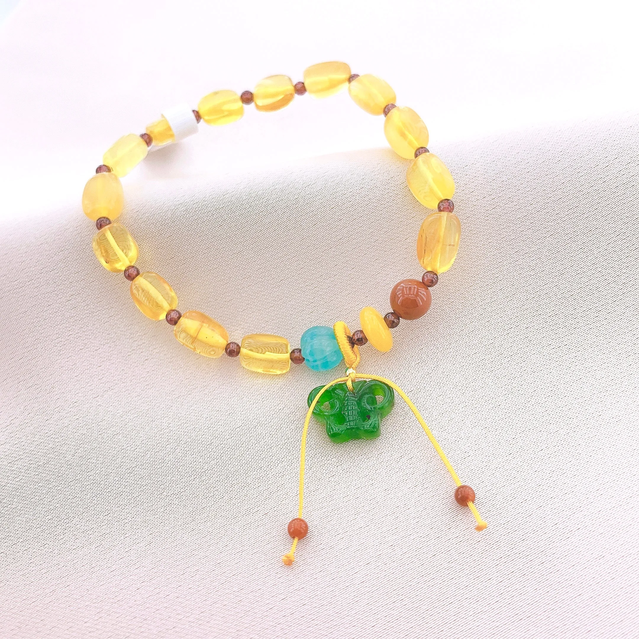 Women's Fashion Yellow noneystone Beads Gemstone Bracelet