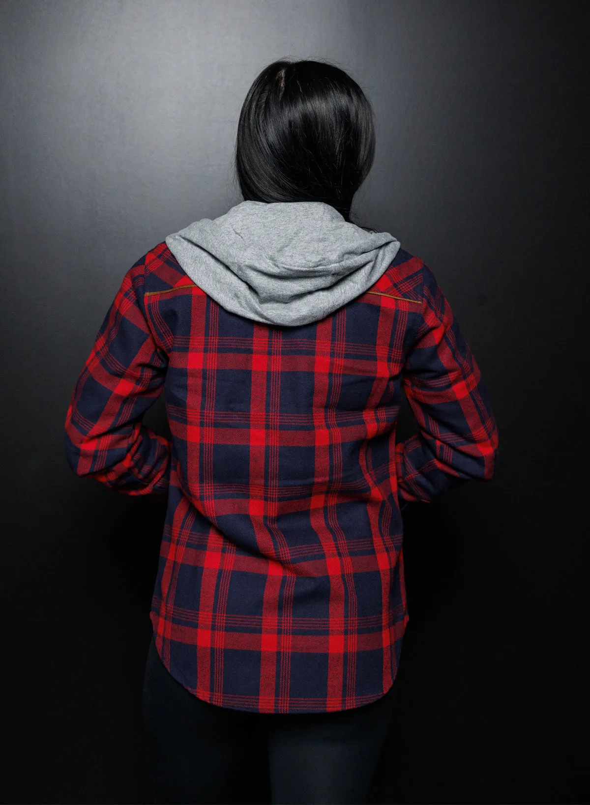 WOMEN'S HOODED FOREVER FLANNEL - RED