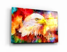 ・"Abstract Colorful Eagle"・Glass Wall Art